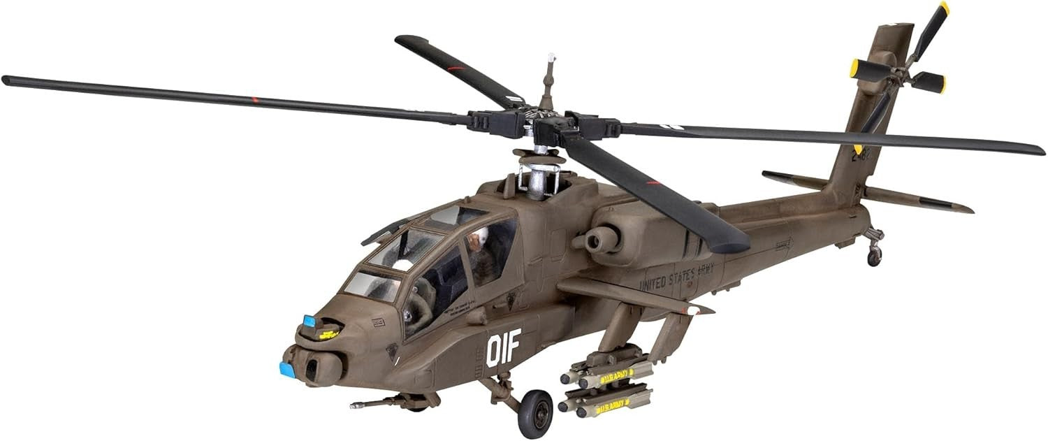 1:72 AH-64A Apache Helicopter Model Kit Military Plastic DIY Scale Replica