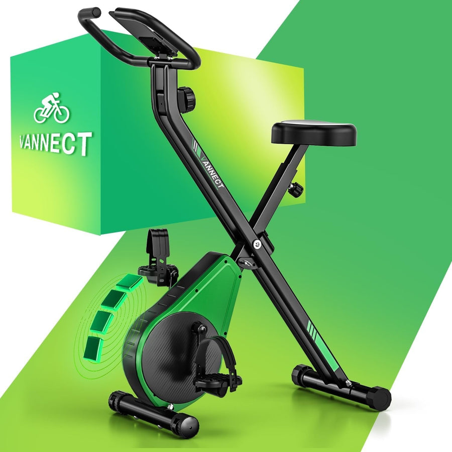 Foldable Exercise Bike 16-Level Magnetic Resistance Quiet Adjustable Seat