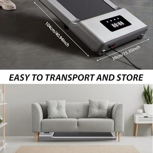 Under Desk Treadmill Home Walking Pad 1-12km/h Foldable Bluetooth Grey