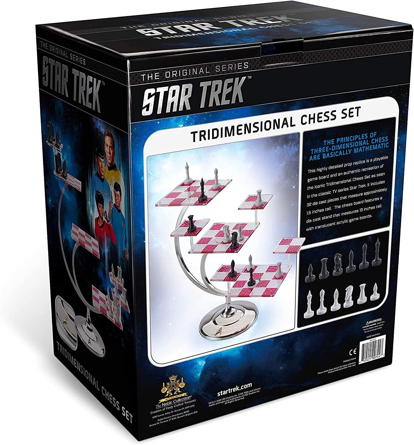 Star Trek Tri-Dimensional Chess Set – 3D Display Board & 32 Pieces Gift