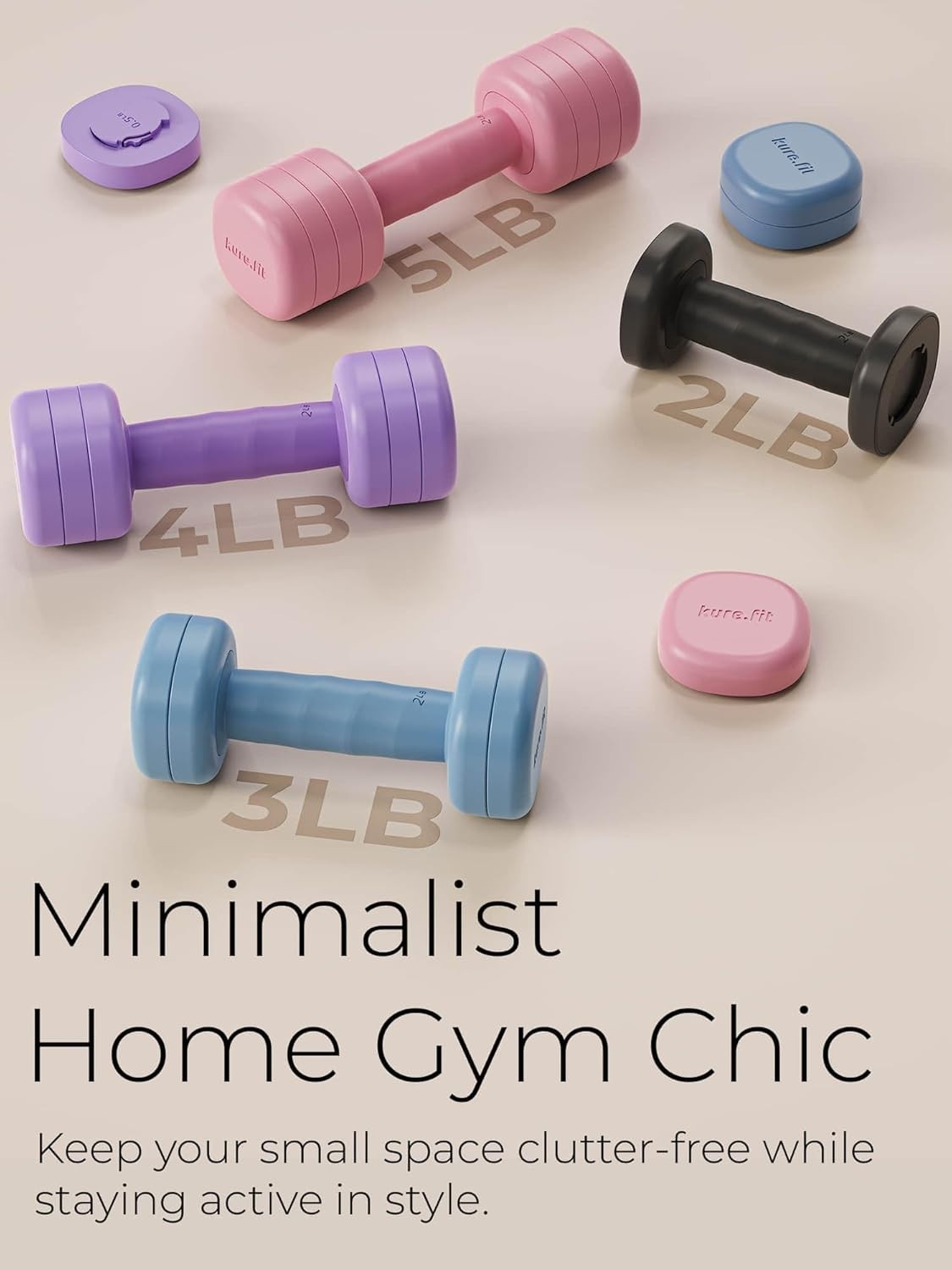 Adjustable Dumbbells 0.9–2.3KG One-Twist Non-Slip Home Fitness Weights