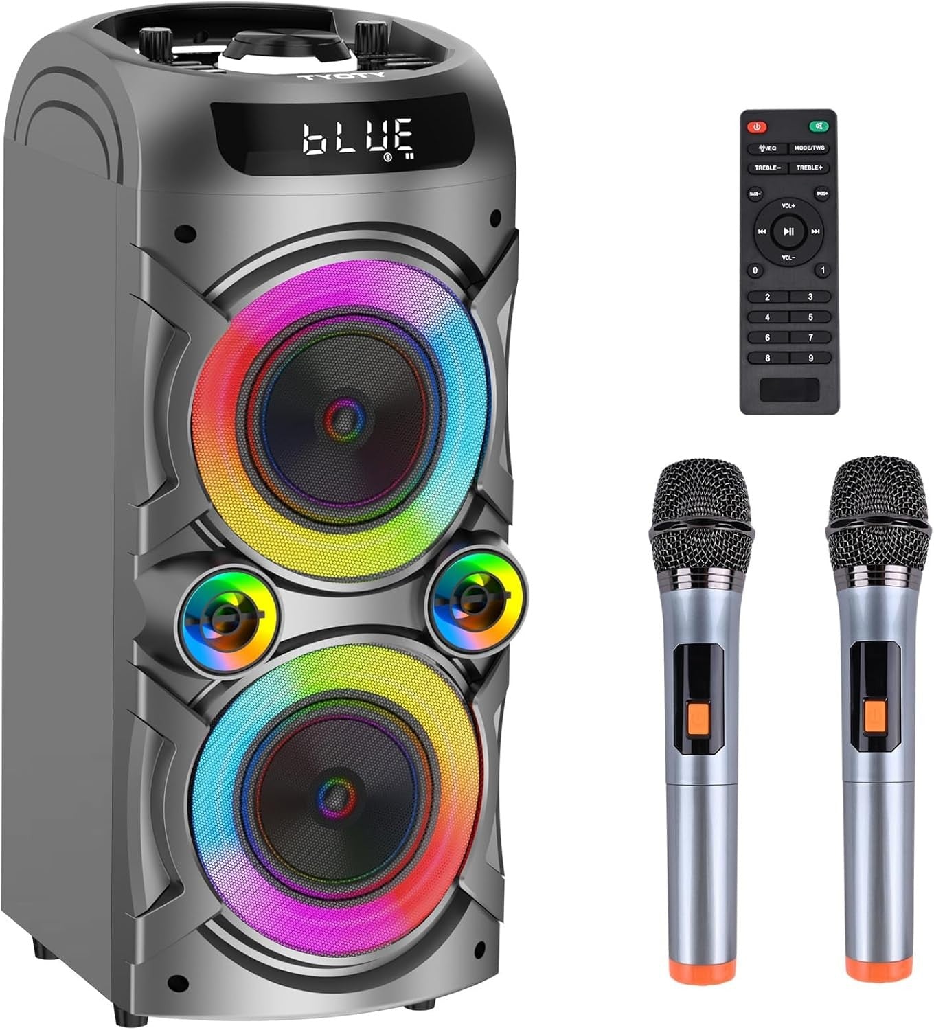 Karaoke Machine with 2 Wireless Bluetooth Speaker LED