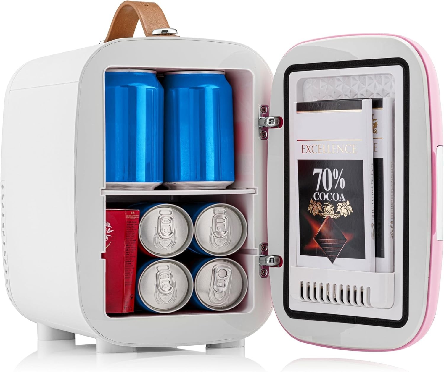 Portable 4L Mini Fridge Small Cooler for Office Bedroom Car Travel Pink