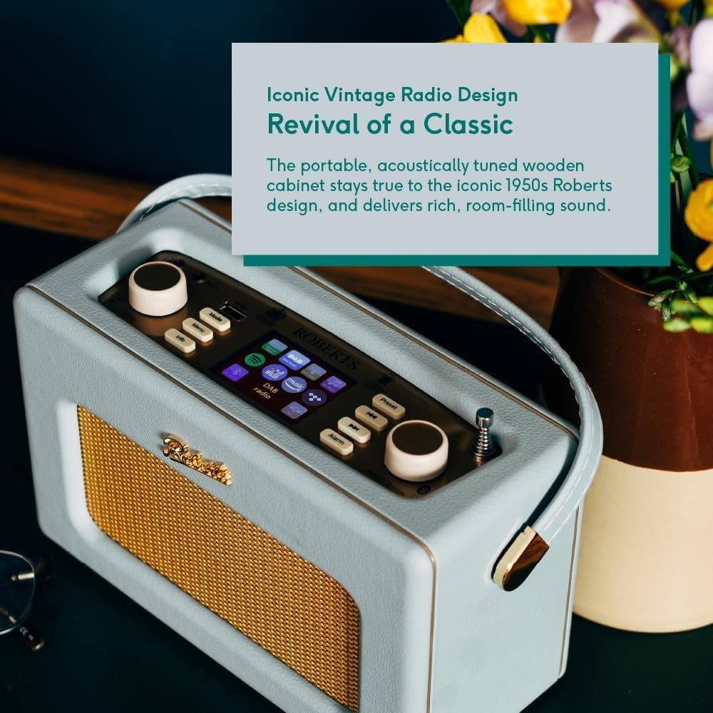 Portable FM/DAB/DAB+ Internet Radio with Bluetooth & Wi-Fi Duck egg