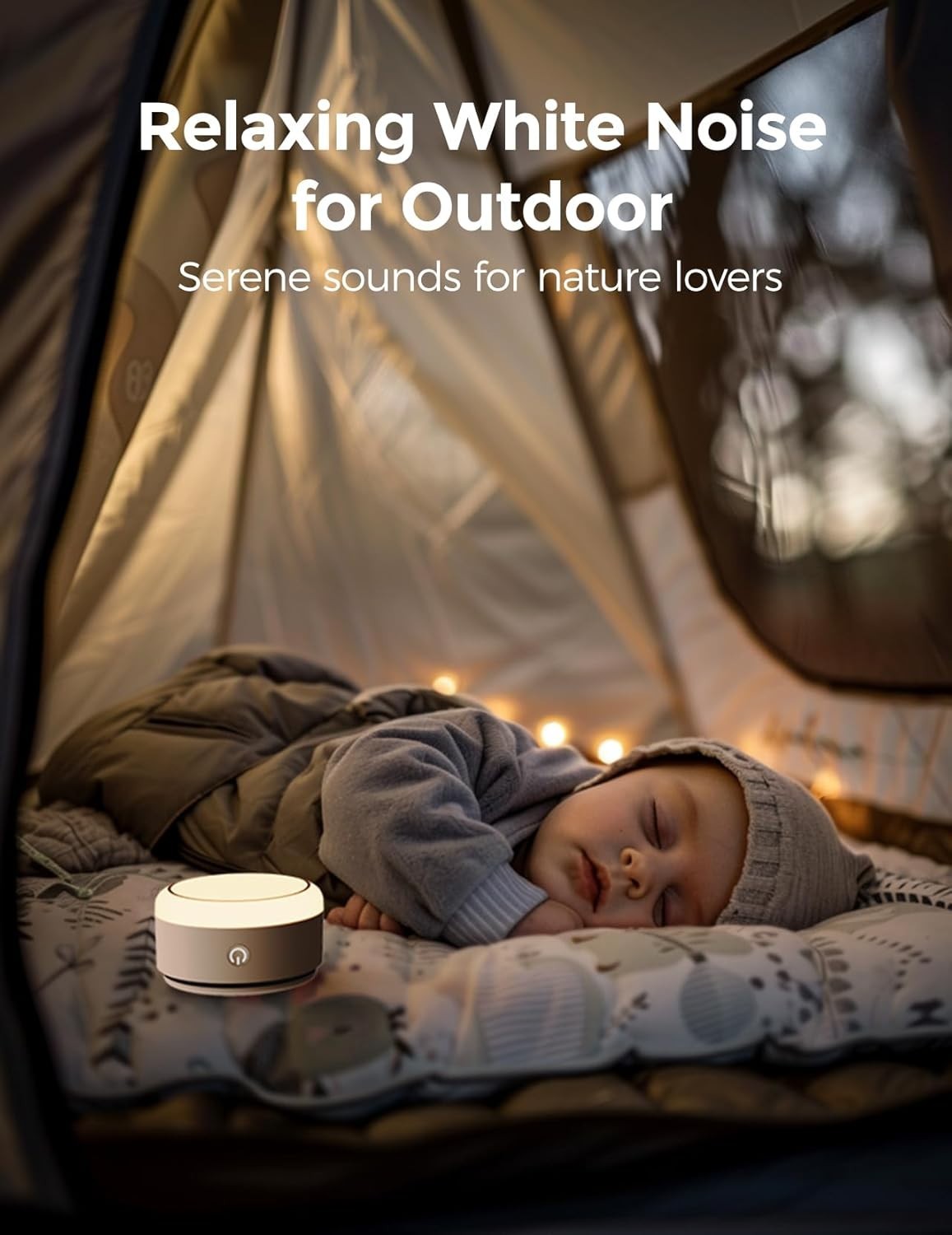 Portable White Noise Machine for Baby & Adults | 20 Soothing Sounds + Touch Lamp