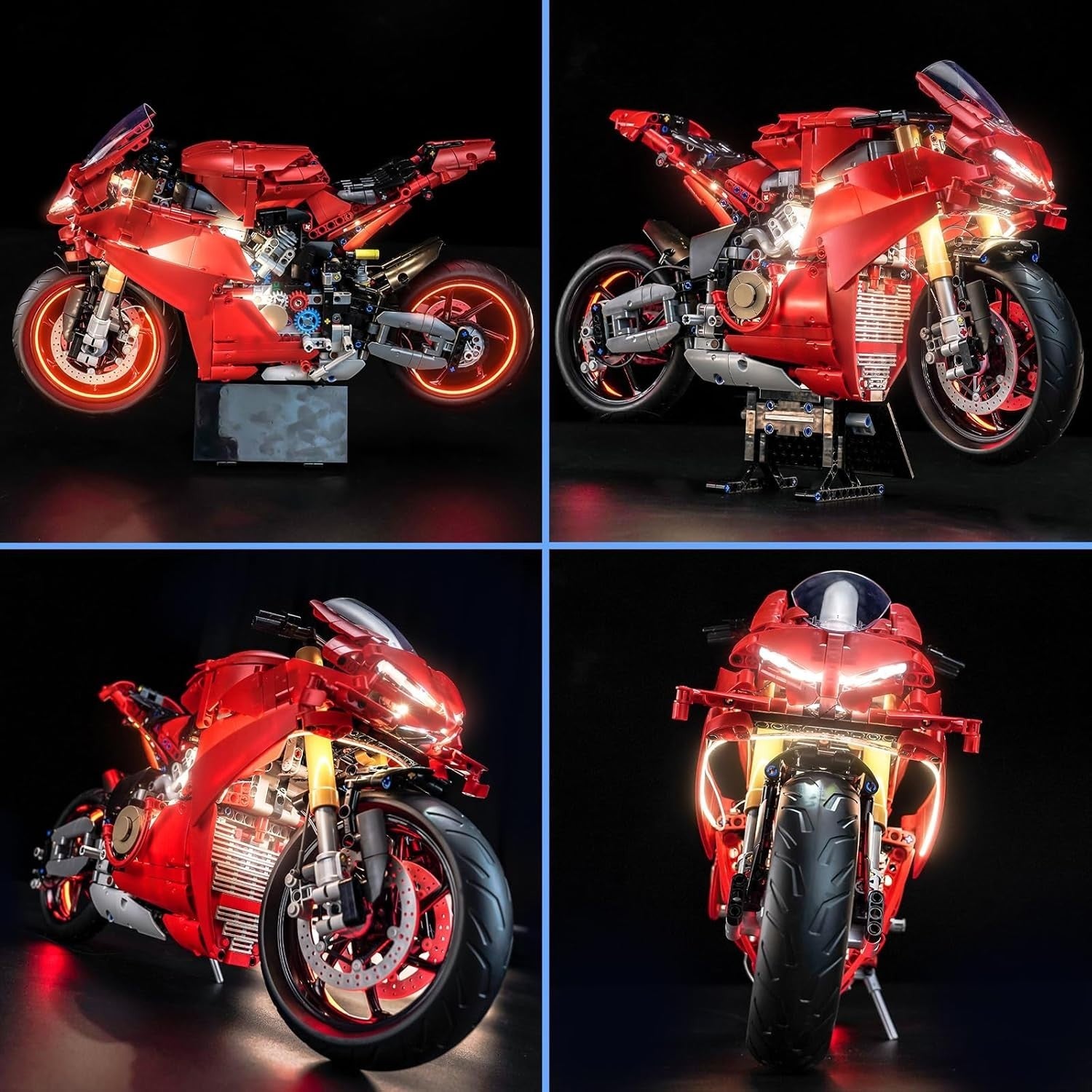 LED Light Kit for Lego Ducati Panigale V4 S Model Motorcycle - Remote Ready