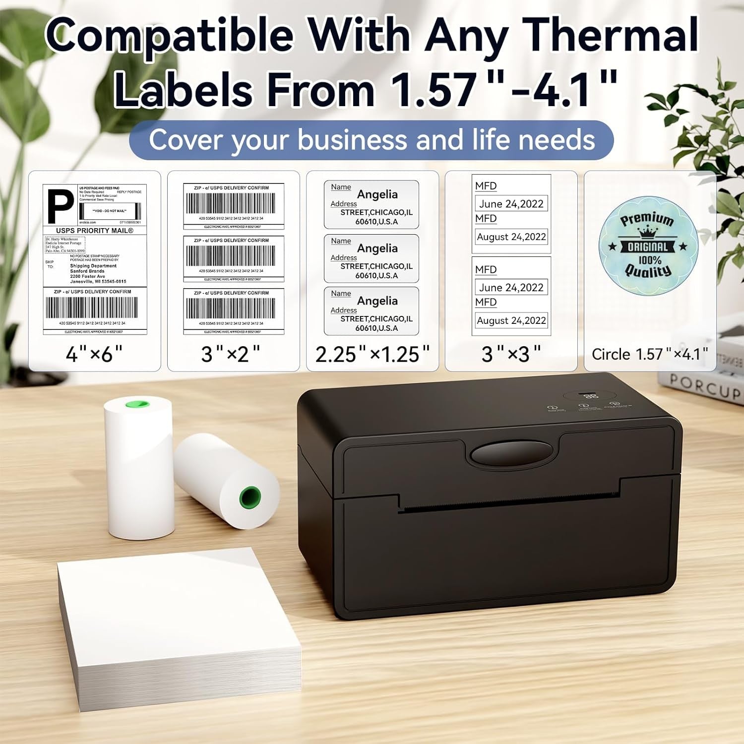 Bluetooth Thermal Shipping Label Printer – 4x6 Wireless for Mobile