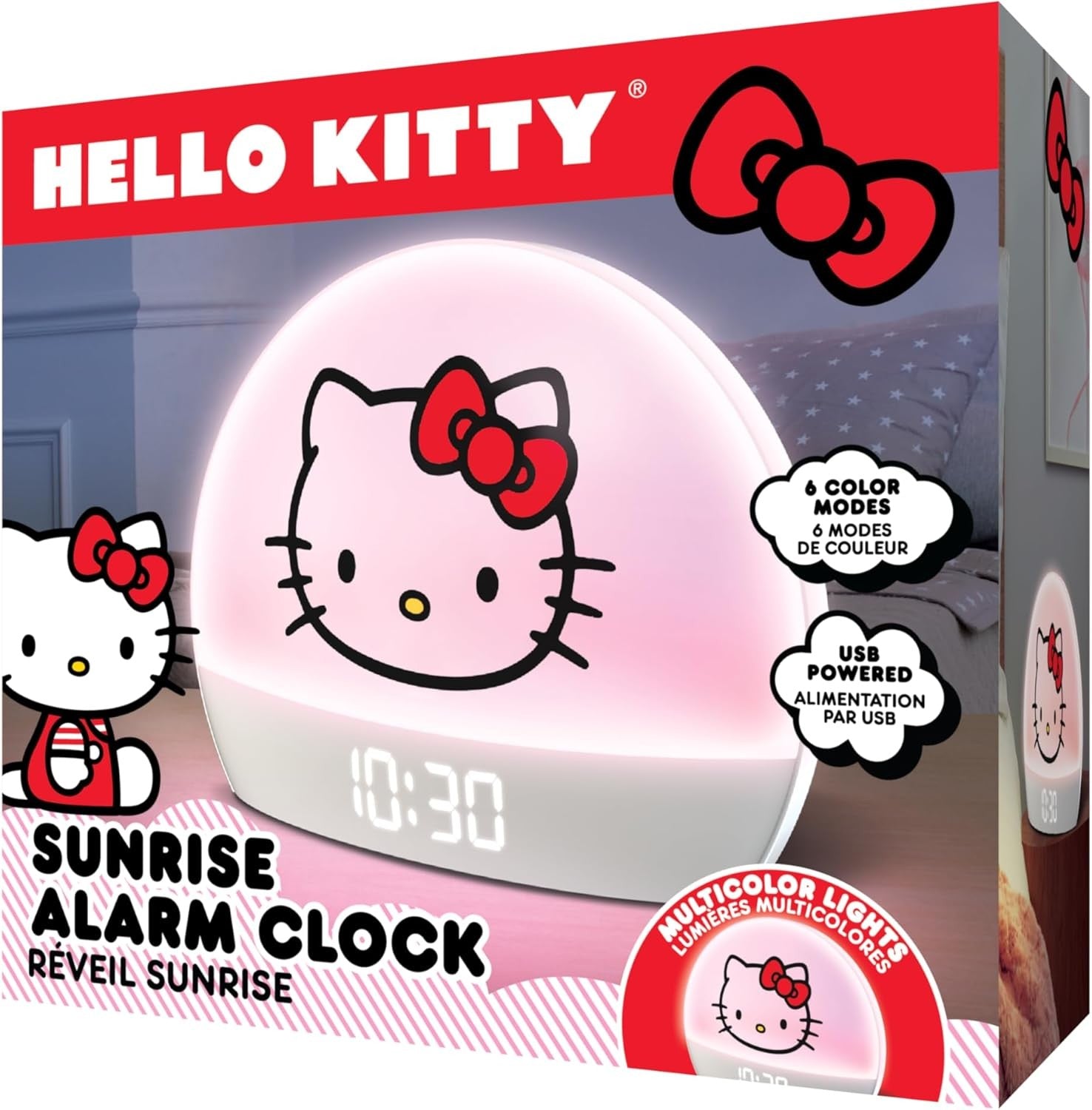 Sunrise Alarm Clock Kids Multicolor Night Light USB LED Snooze White