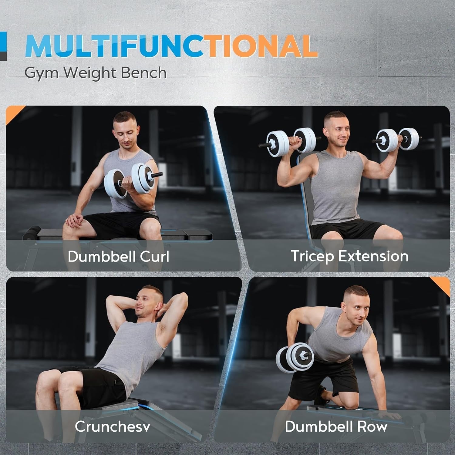 Adjustable Folding Weight Bench Incline Decline Flat Home Gym
