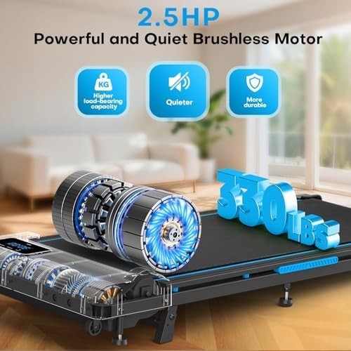 4in1 Walking Pad 9% Incline 10km/h Under Desk Treadmill 330lb Heavy Duty Home
