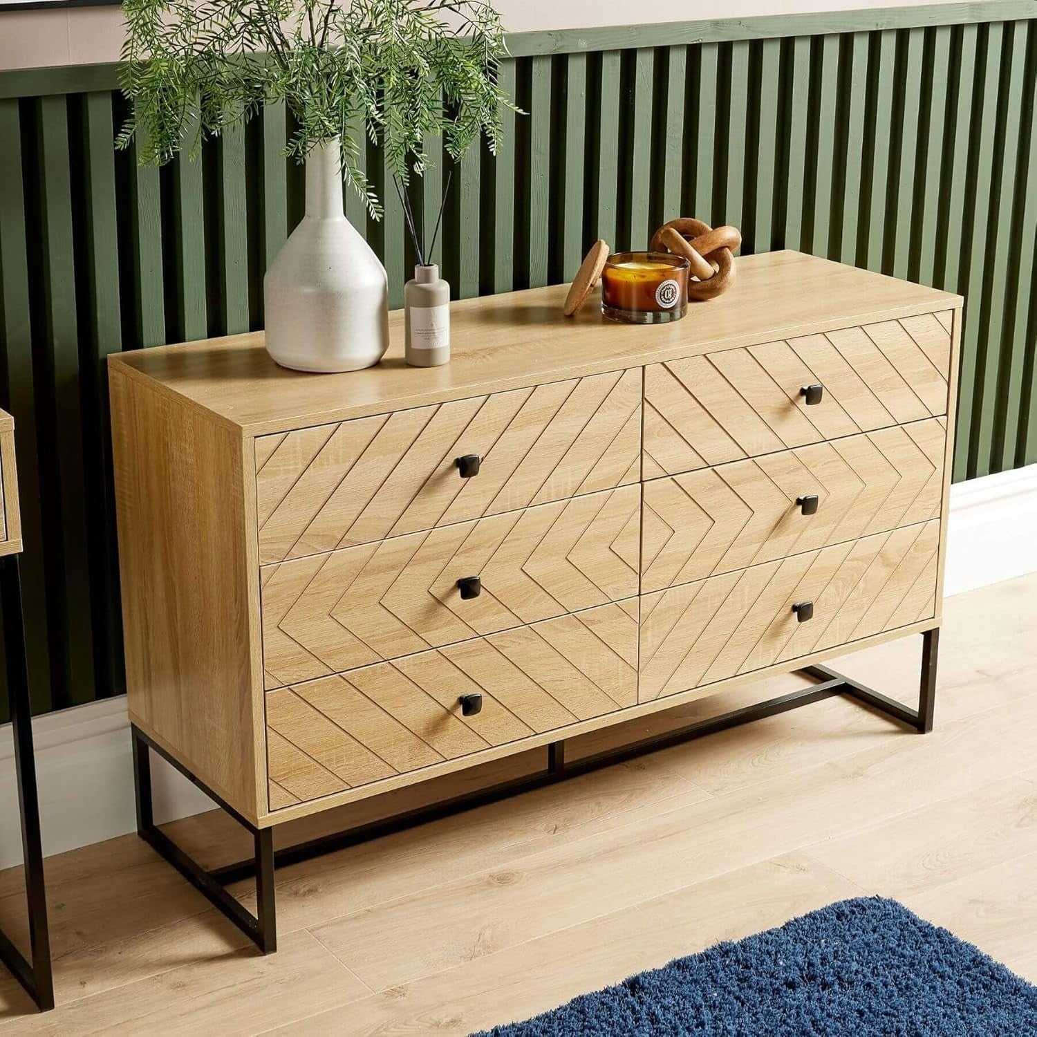 Modern Oak Chest of Drawers 6 Drawer Storage Unit Bedroom Furniture
