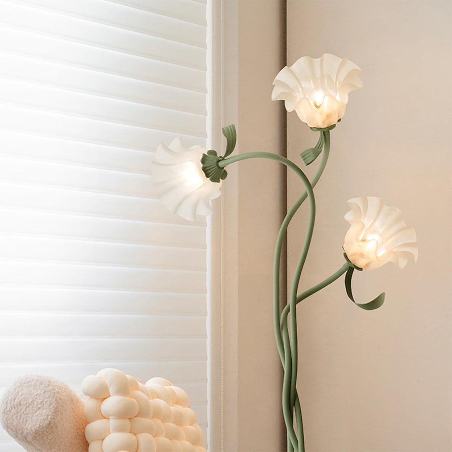 Flower Floor Lamp Standing Light 3 Heads Dimmable Decorative Living Room Lamp
