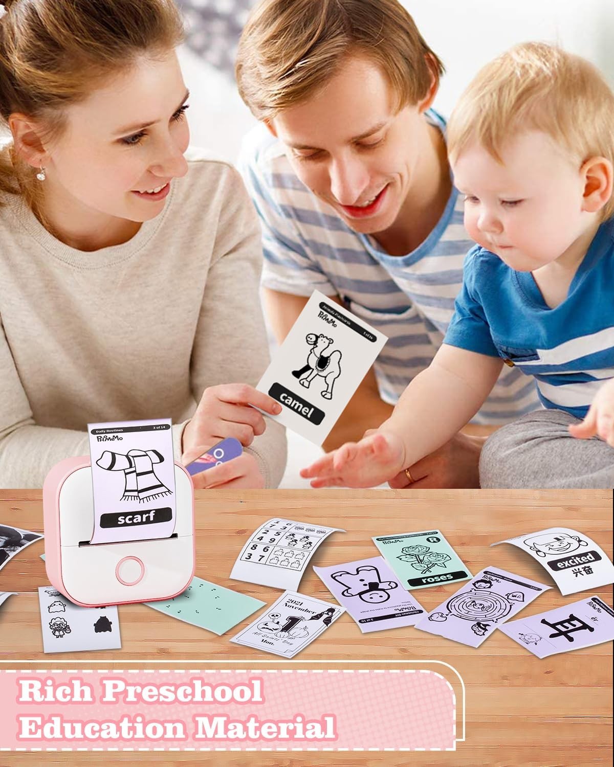 Mini Bluetooth Thermal Sticker Printer Inkless Portable Photo Label
