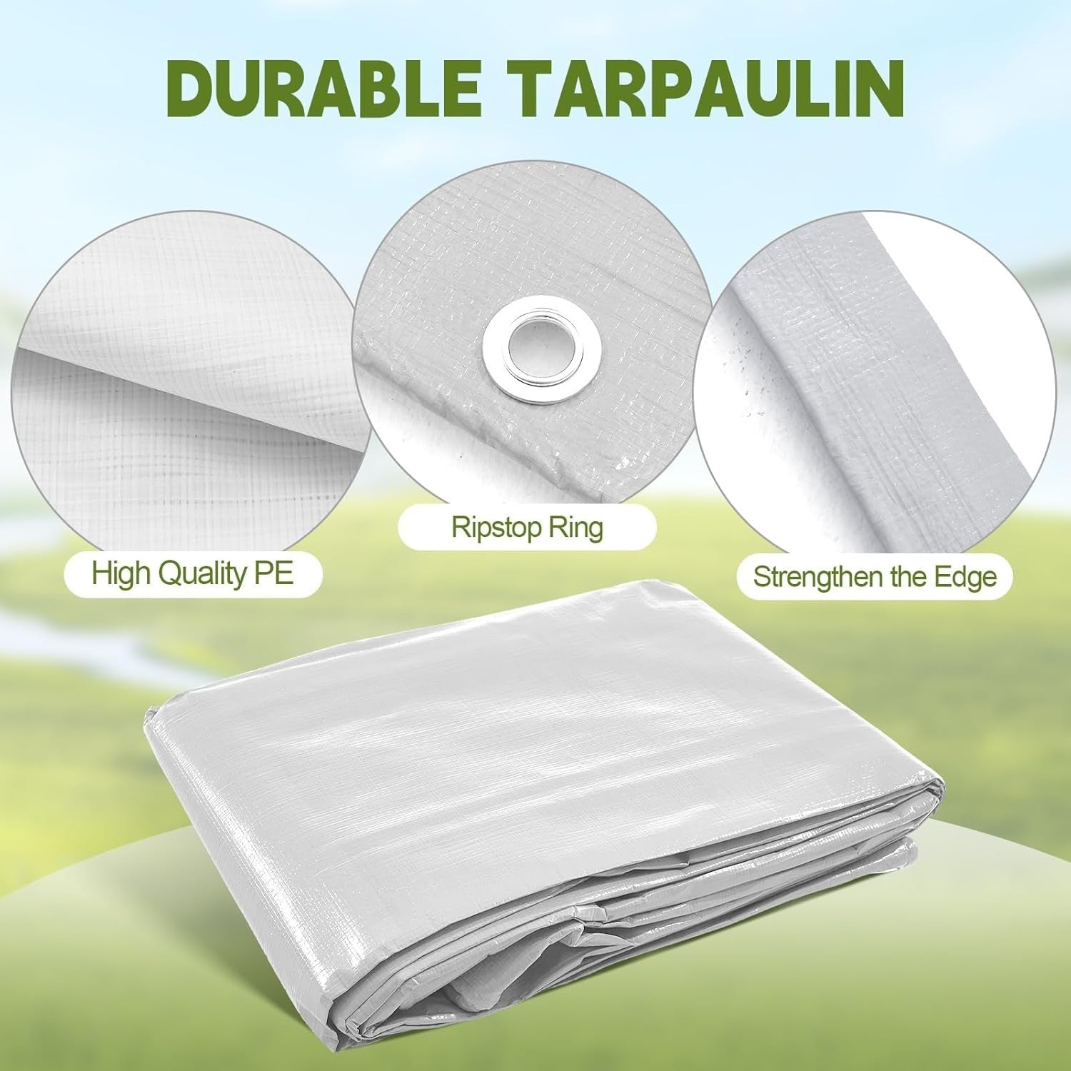 14.5x6.6FT Chicken Coop Cover 2 Pack Waterproof PE