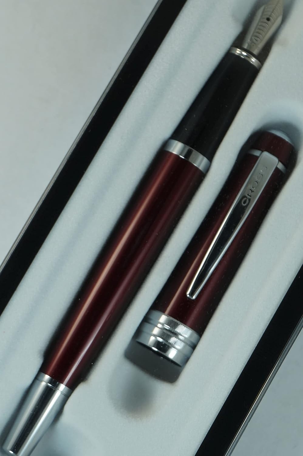 Luxury Red Fountain Pen Medium Nib Smooth Writing Elegant Gift Set
