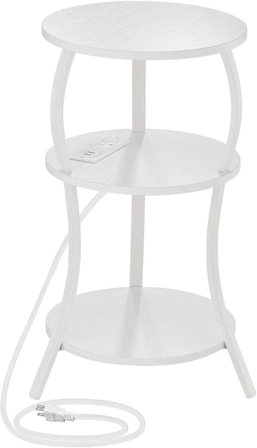 3-Tier Round Side Table with Storage Shelves – Sturdy, Stylish & Space-Saving