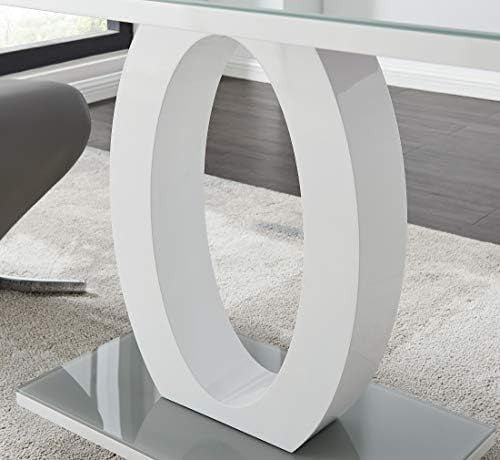 Modern Grey Glass Dining Table Rectangular 160x90x76cm Contemporary