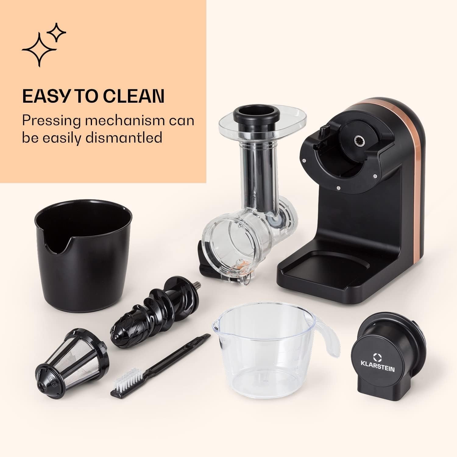 Vertical Slow Juicer 200W Quiet Cold Press BPA Free Easy Clean