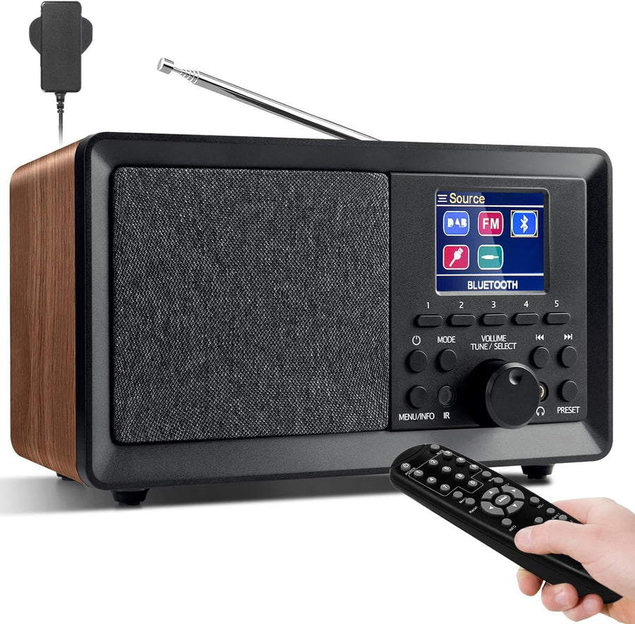 DAB DAB+ FM Digital Radio Bluetooth Alarm Clock Retro Speaker