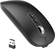 Bluetooth Wireless Mouse Rechargeable Silent USB Slim Black