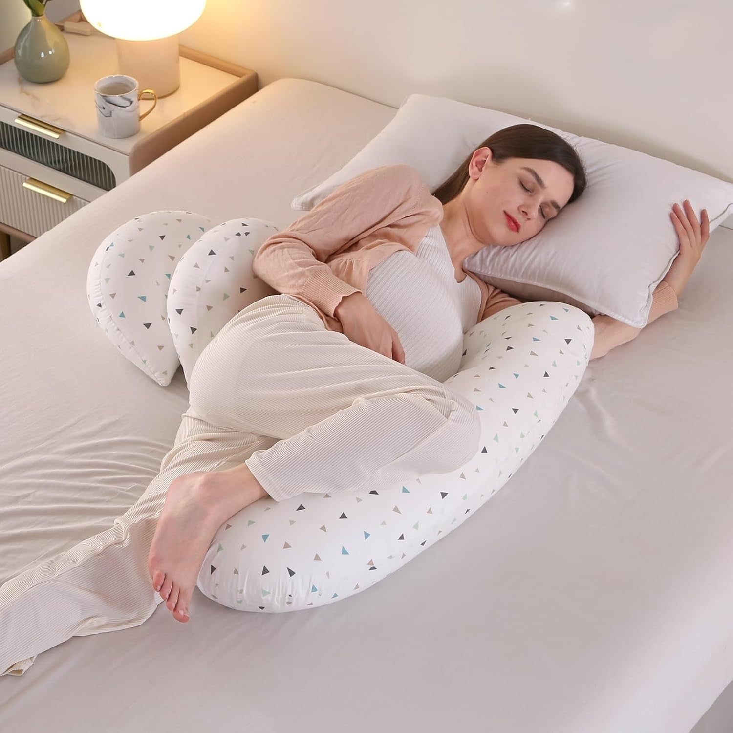 Pregnancy Pillow Wedge Set for Sleeping Belly Back Hip Support Large