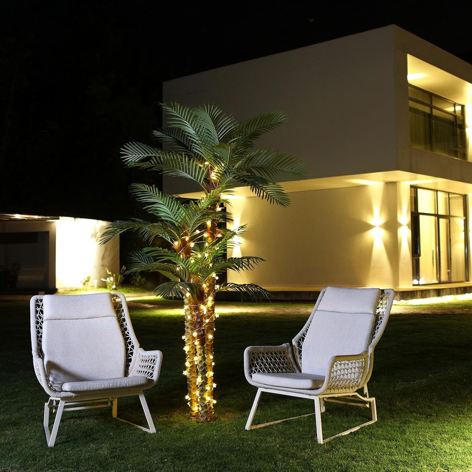 240cm Outdoor Artificial Palm Tree UV Resistant Large Faux Tropical Plant Decor