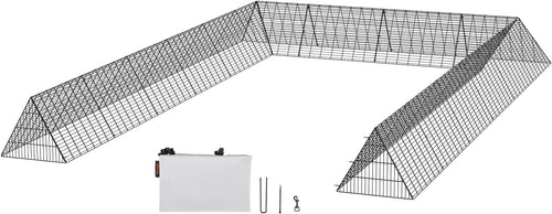 Portable Chicken Tunnel Run 3.25x5.64m Steel Frame w Cover