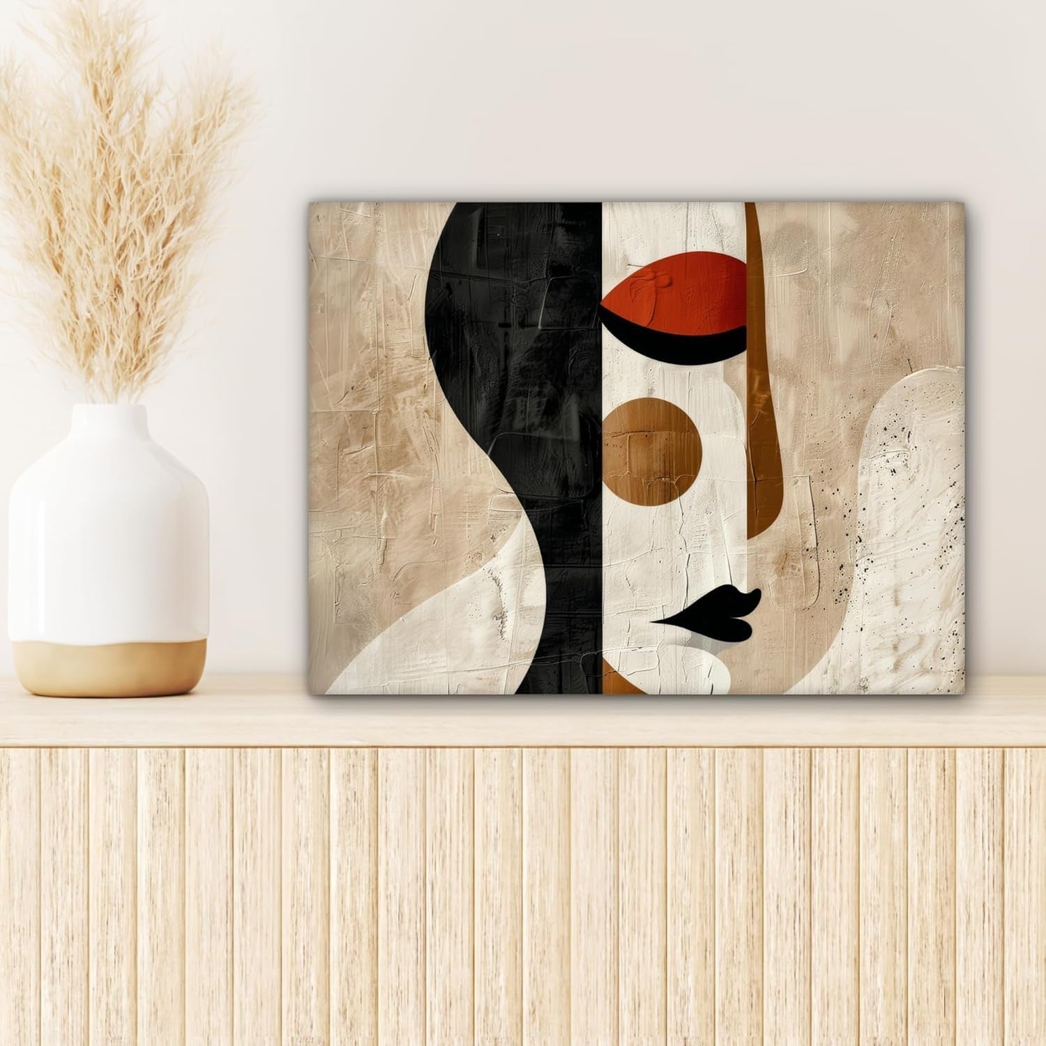 Abstract Woman Canvas Wall Art 40x30cm Modern Framed Print