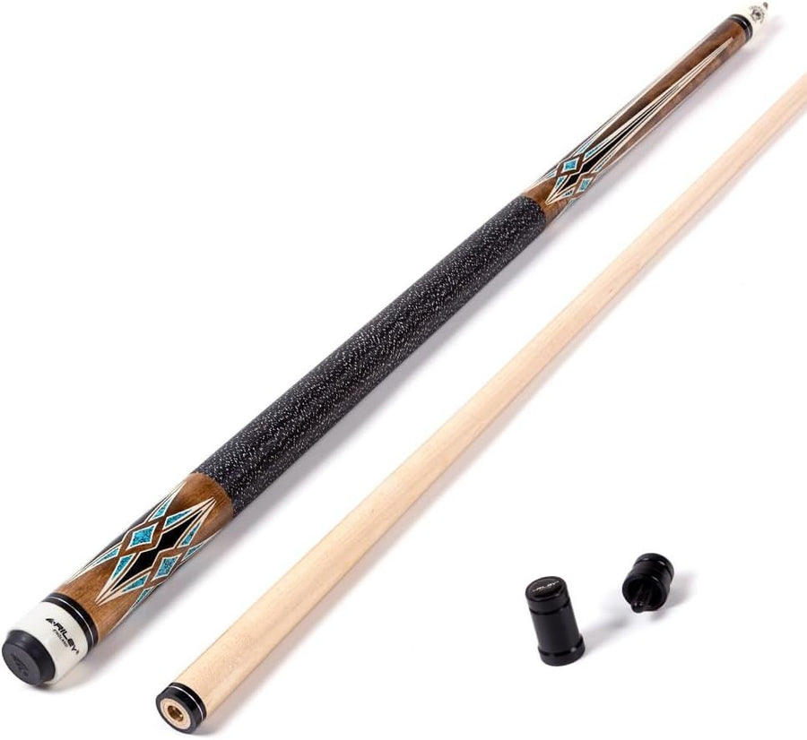 58" Linen Wrap Pool Cue 13mm Maple Shaft American Style w/ Hard Case