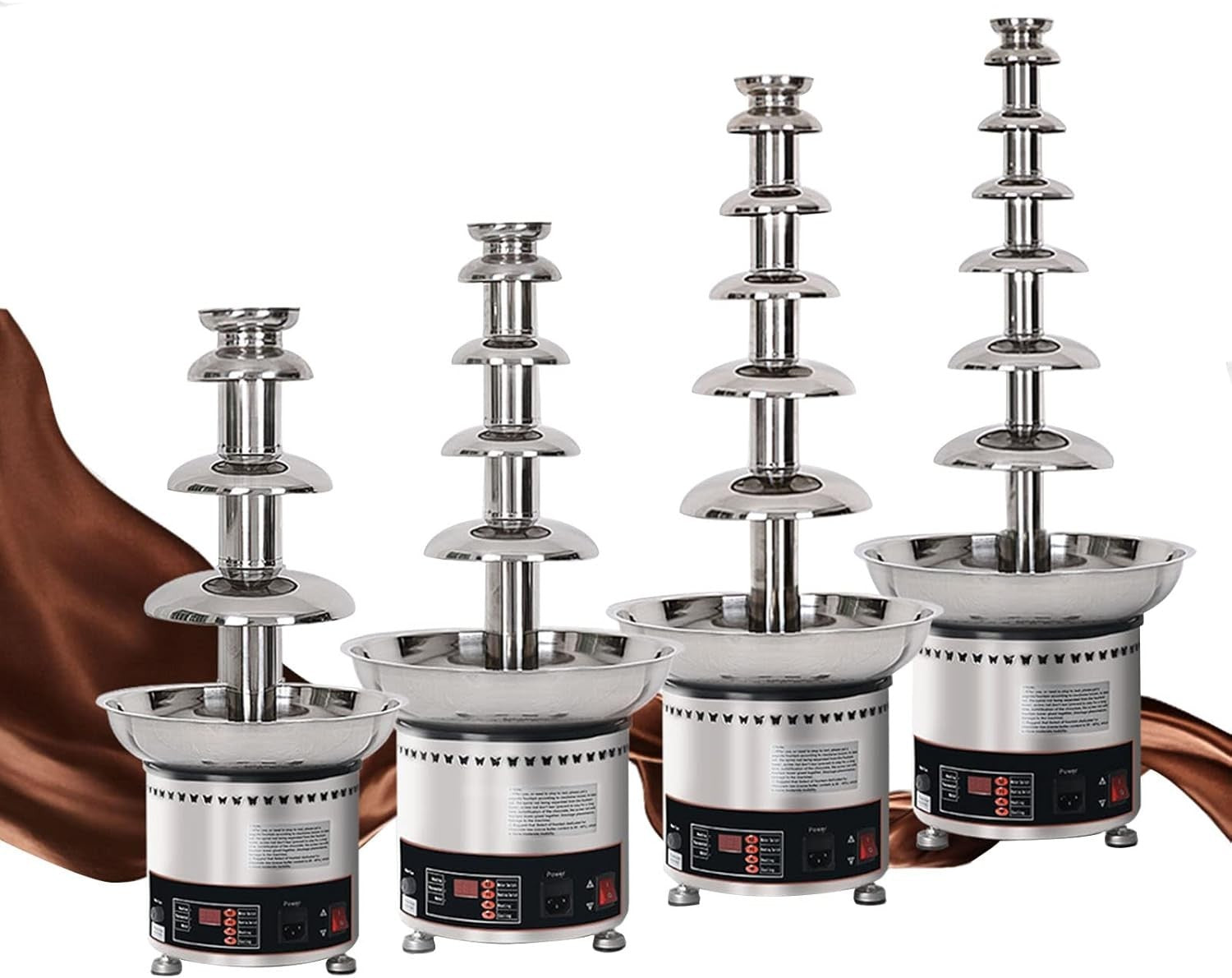 6 Tier Commercial Chocolate Fountain Machine Fondue Waterfall Steel