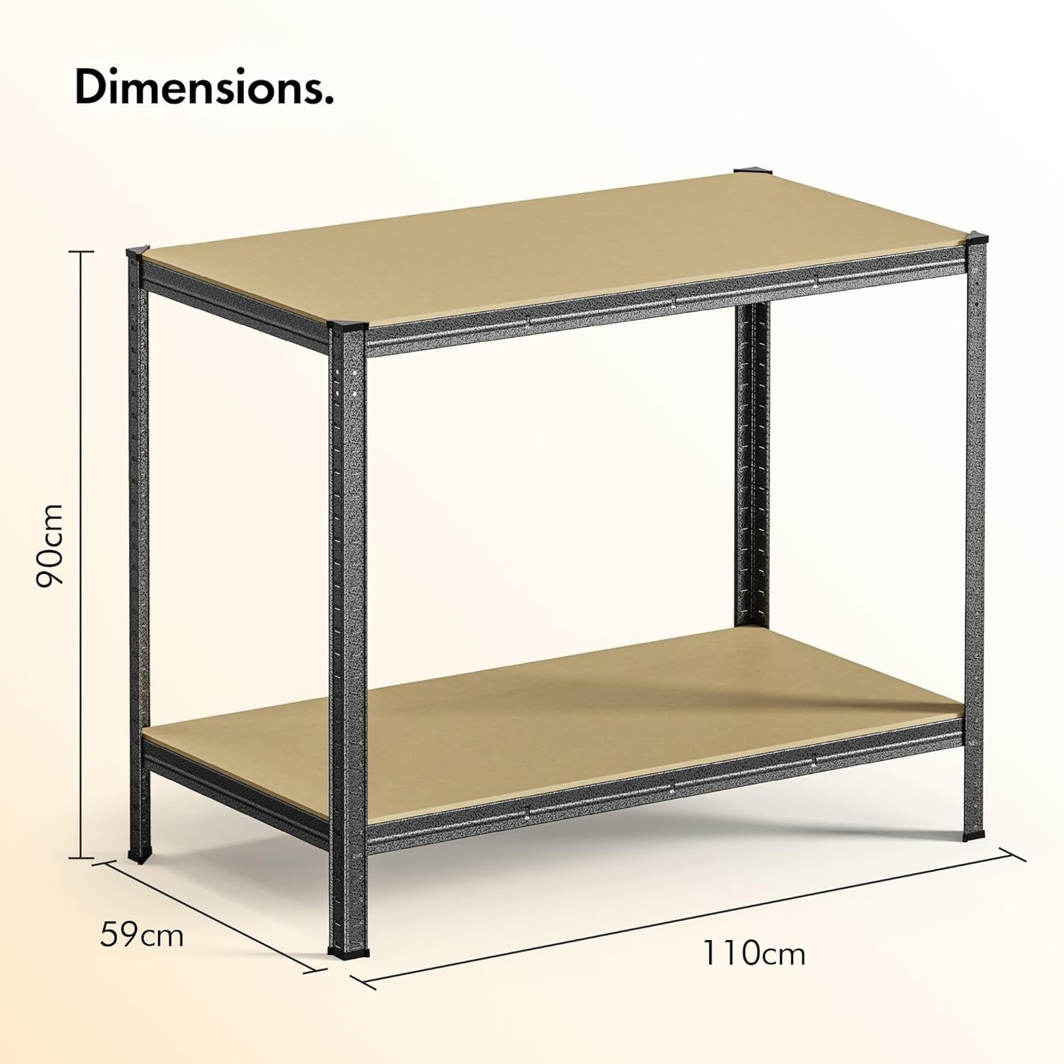Heavy Duty Garage Workbench 600kg Metal Boltless Adjustable Shelves 110cm Wide
