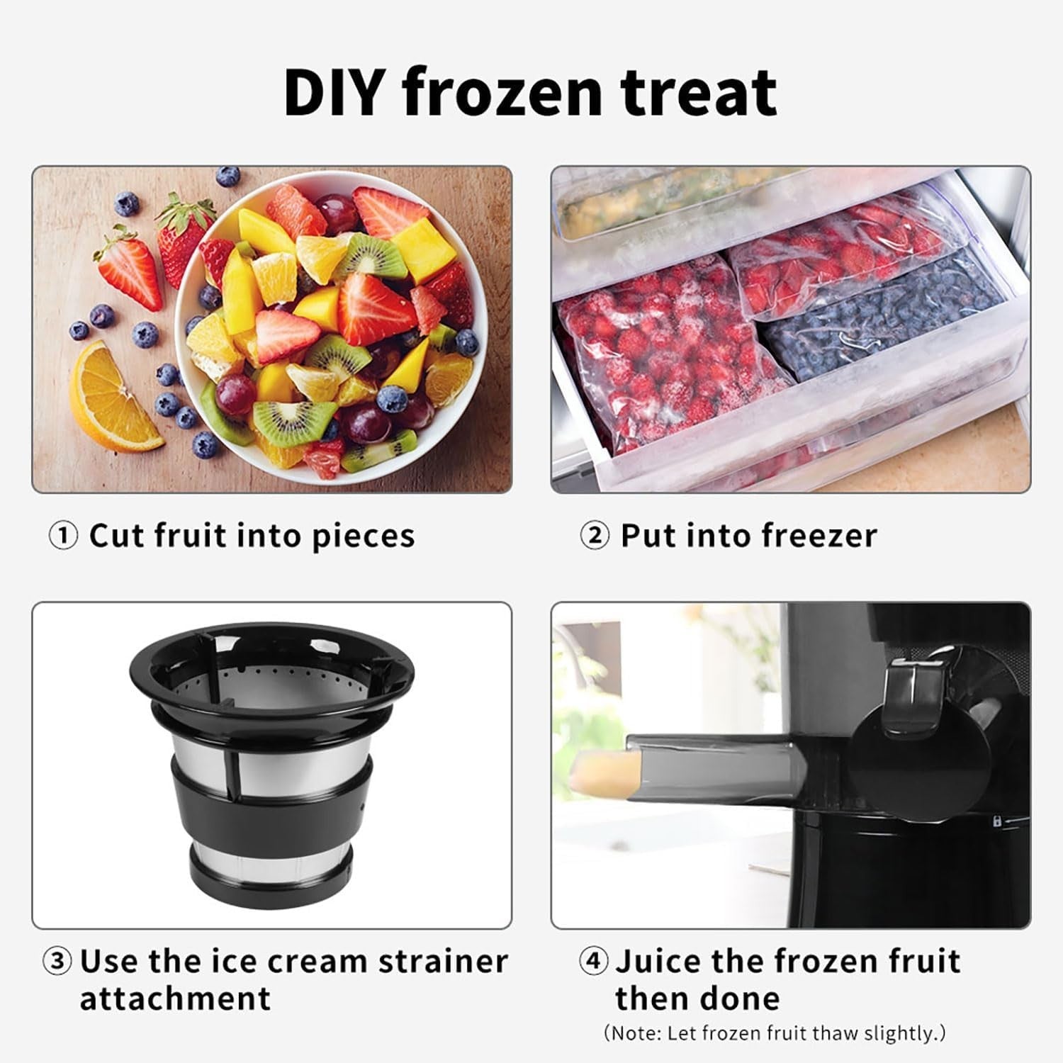 Slow Masticating Juicer Cold Press Quiet Motor Reverse Easy Clean
