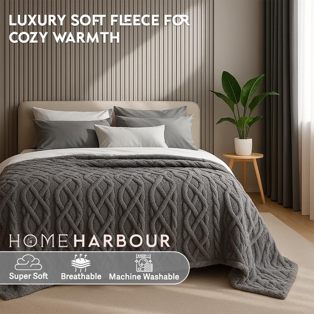 Electric Heated Throw Blanket 180x130cm 9 Heat Timer Sherpa Fleece