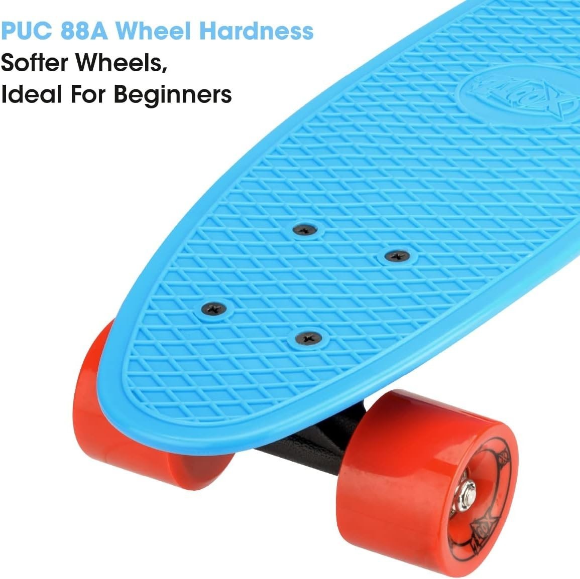 Kids 22" Retro Cruiser Skateboard Plastic Deck Mini Skate Beginner Board