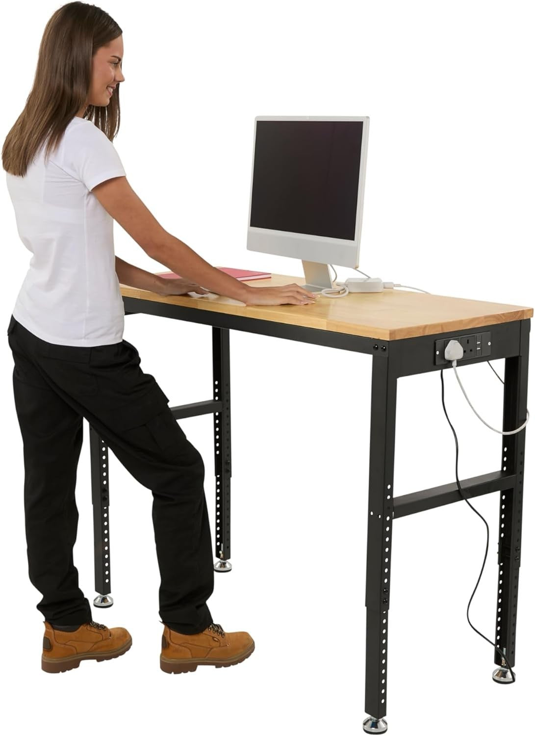 Adjustable Heavy Duty Workbench 800kg with Power Sockets USB 1220mm Wide