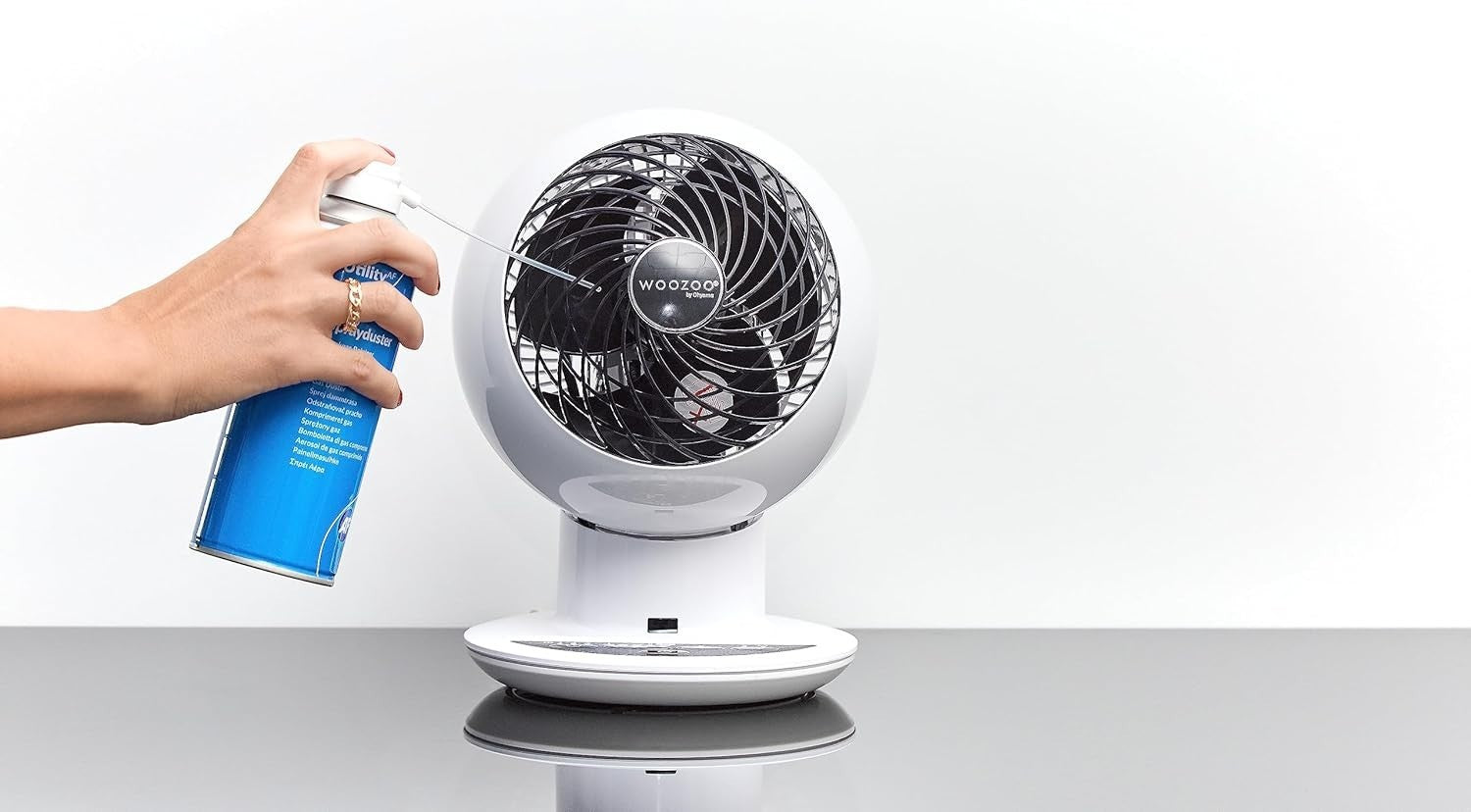 Compact Table Fan 30m² Quiet Remote Control Oscillating Air Circulator 5-Speed