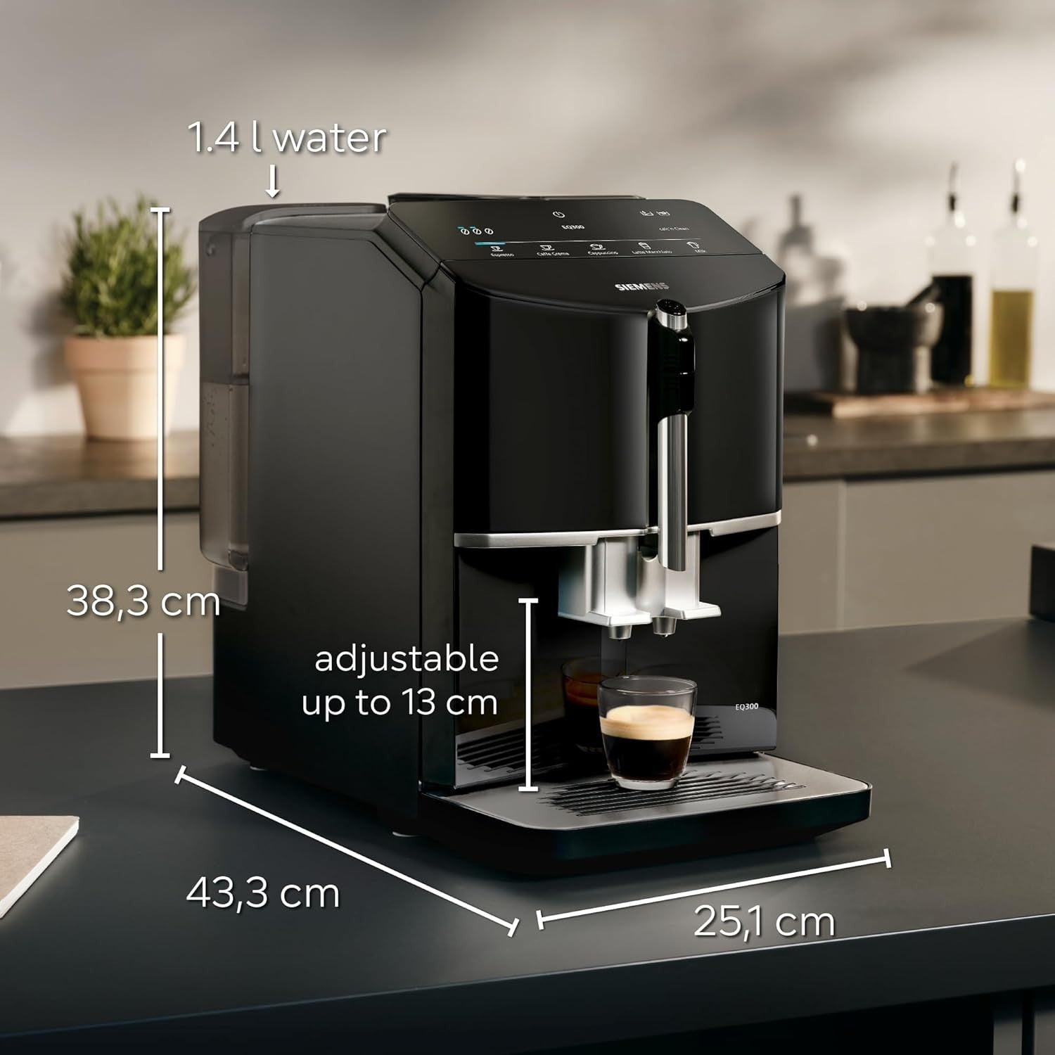 Fully Automatic Bean-to-Cup Coffee Machine with Milk Frother, One-Touch Drinks