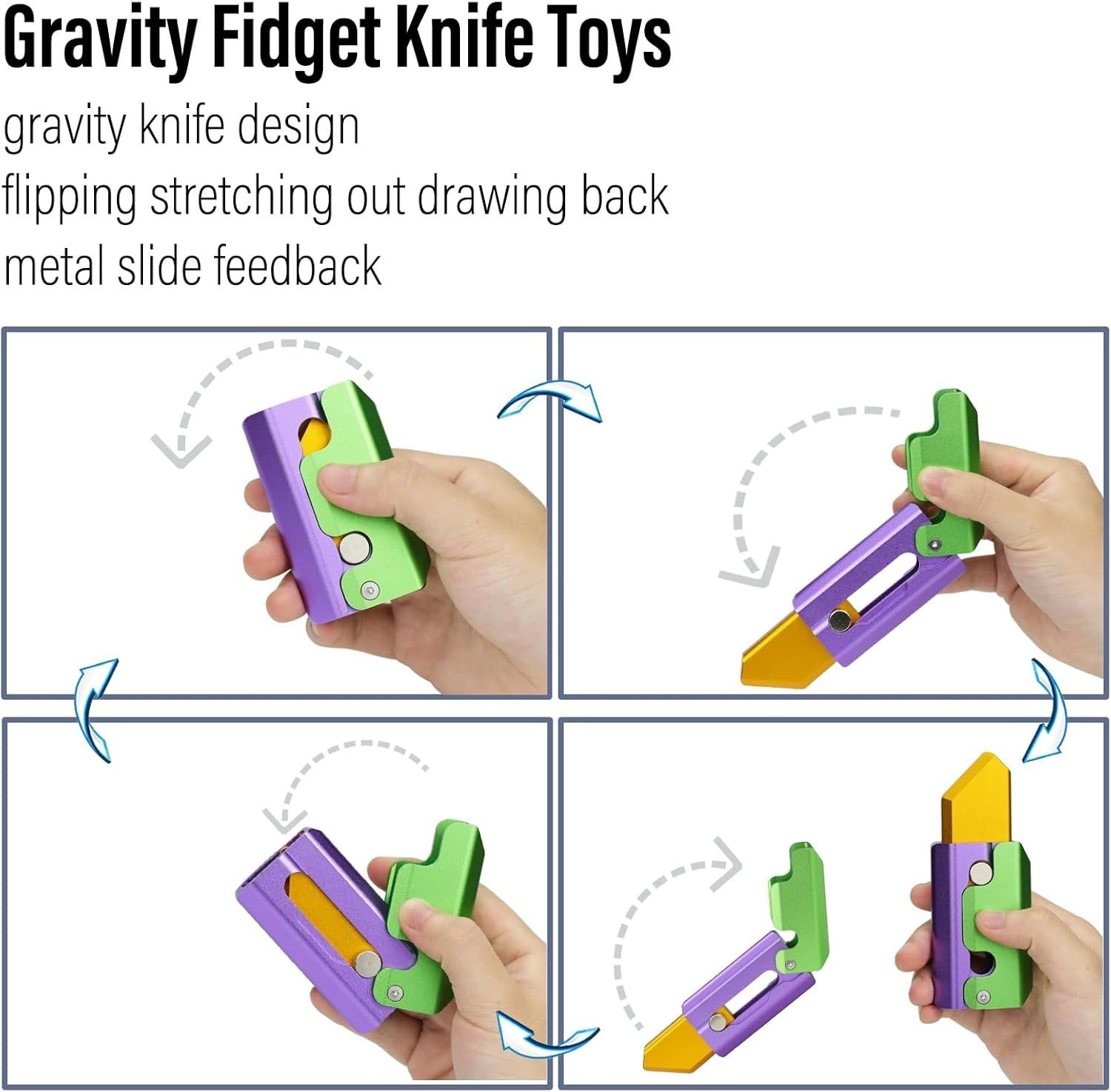 Carrot Gravity Knife Fidget Slider Metal Clicker Inertia EDC