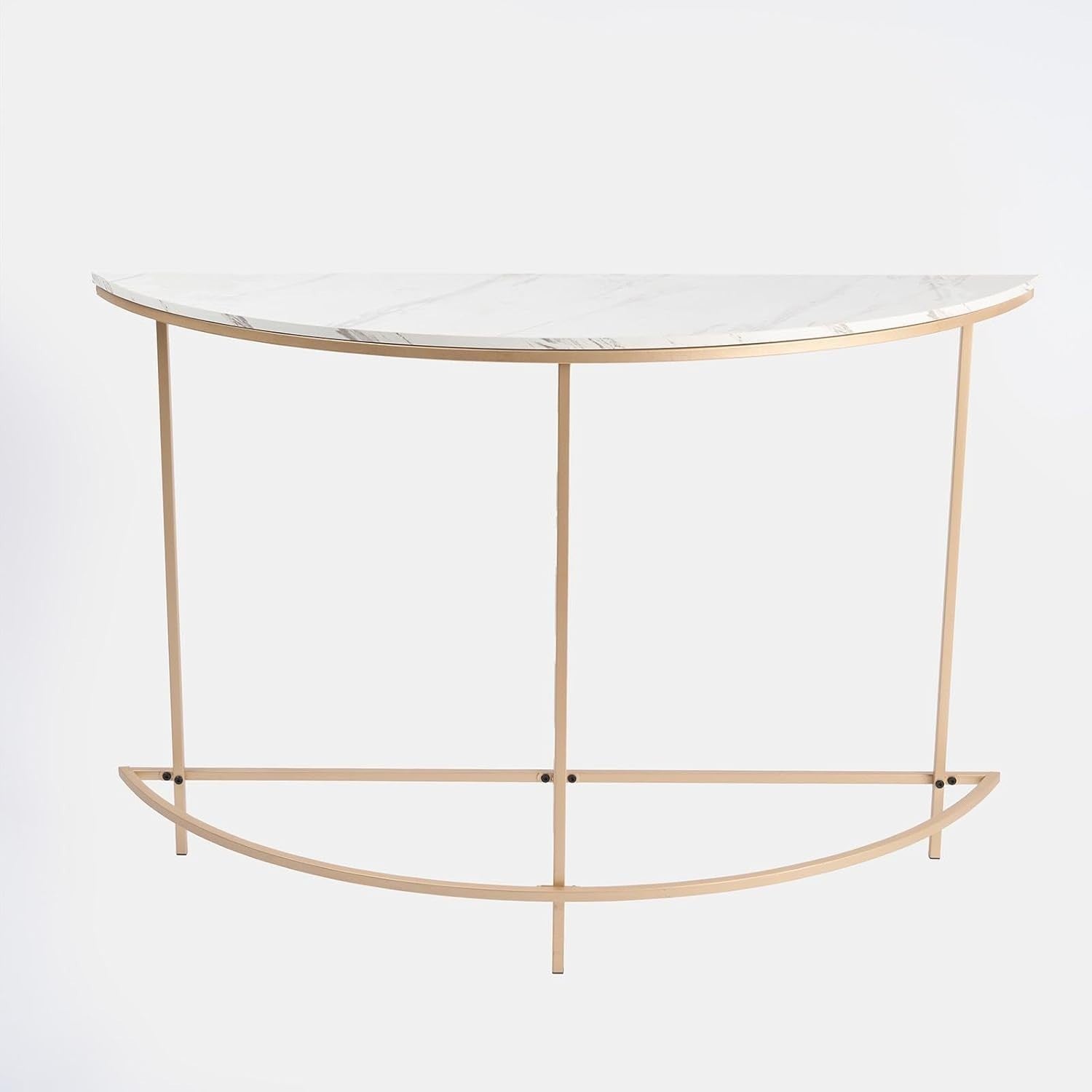 Marble Console Table Semi-Circle Modern Hallway Entry Table 110x76x35cm