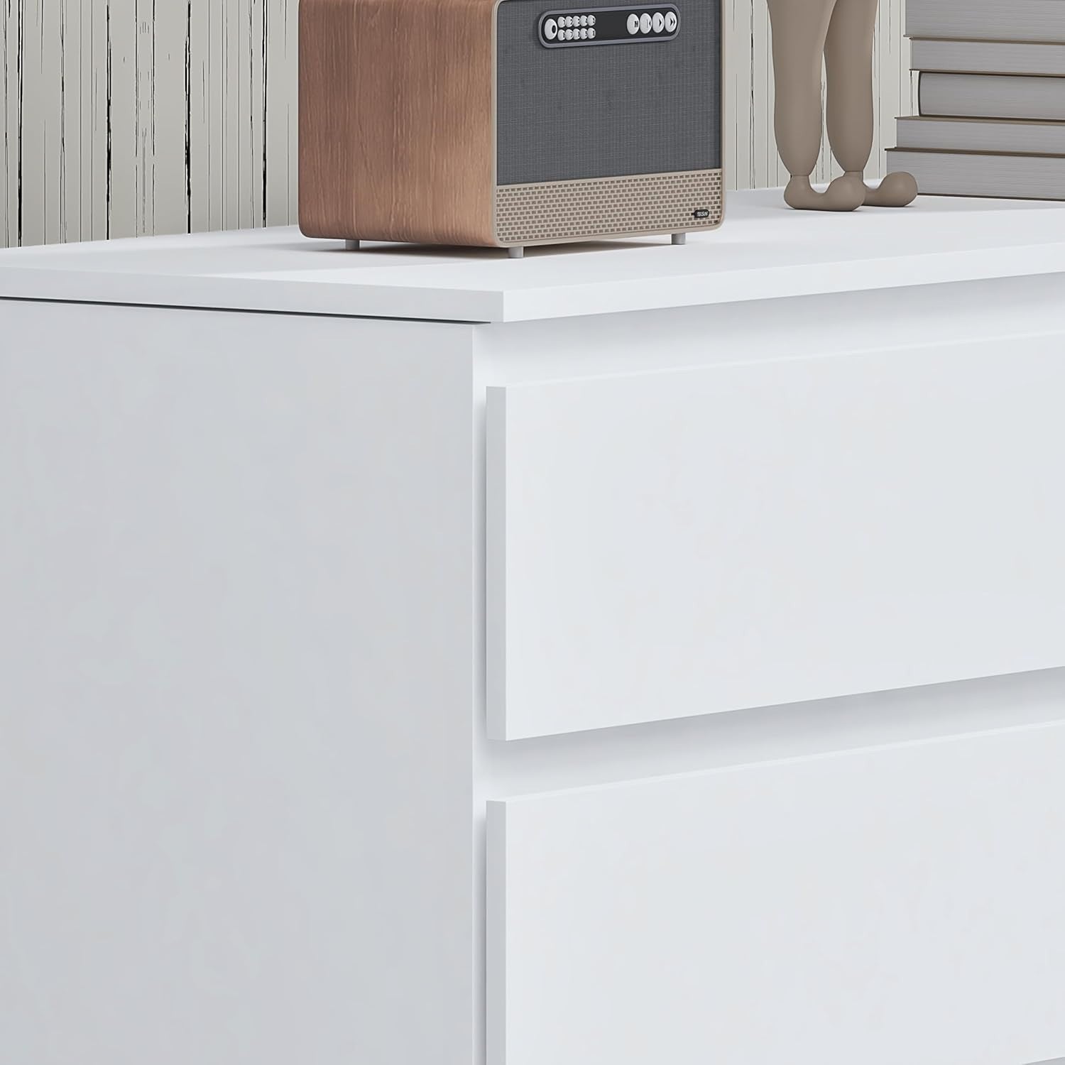 8 Drawer Chest Bedroom Storage Unit White Modern Deep Drawers Wood