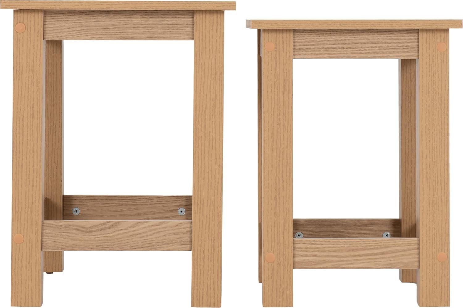 2X Space Saving End Tables | Rectangular Classic Nesting Side Lamp Table Set