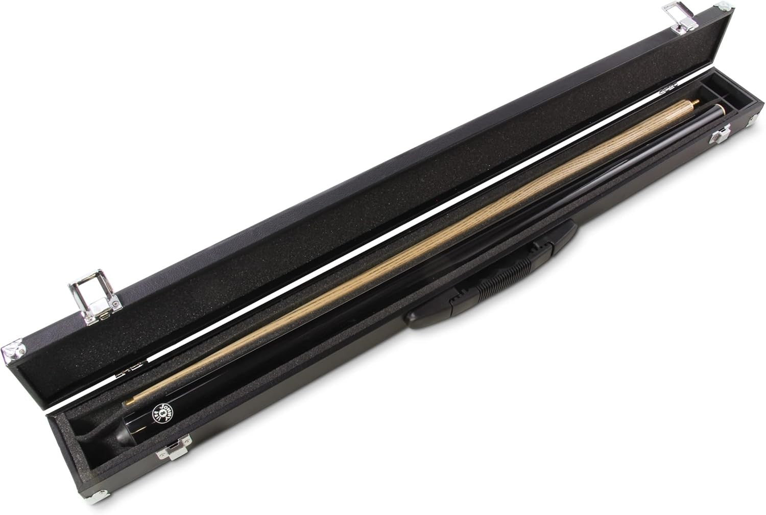 57in English Pool Snooker Cue 8mm Tip 2 Piece Hard Case Set