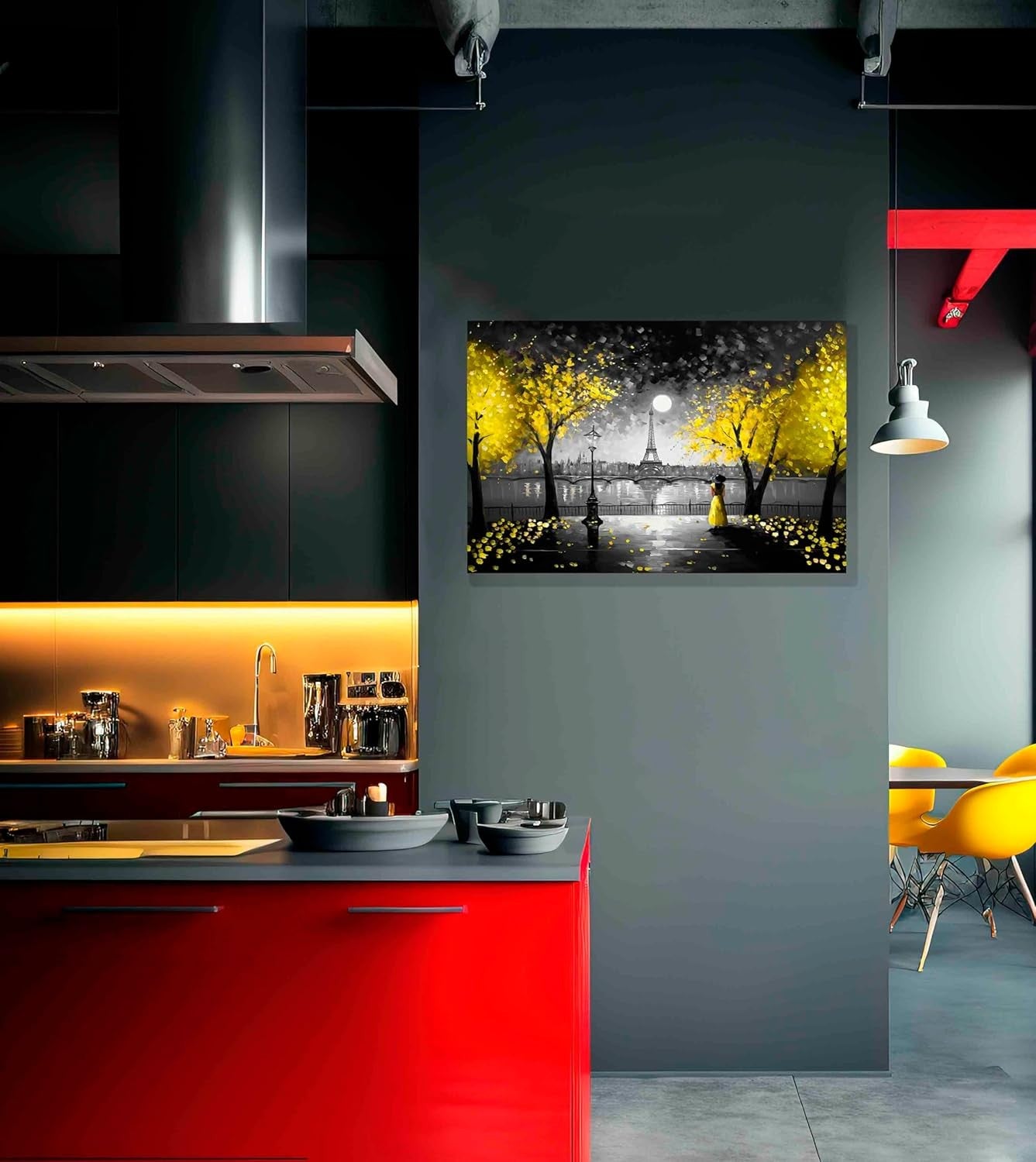Moonlight Eiffel Tower Canvas Wall Art 40x30 cm Modern Paris Decor