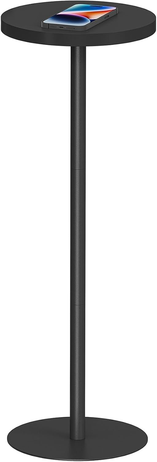 Tall Round Side Table – 25x25x70cm Small End Table Black