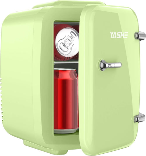 4L Mini Fridge Cooler & Warmer | Portable AC/DC, 6 Cans, Skincare Green