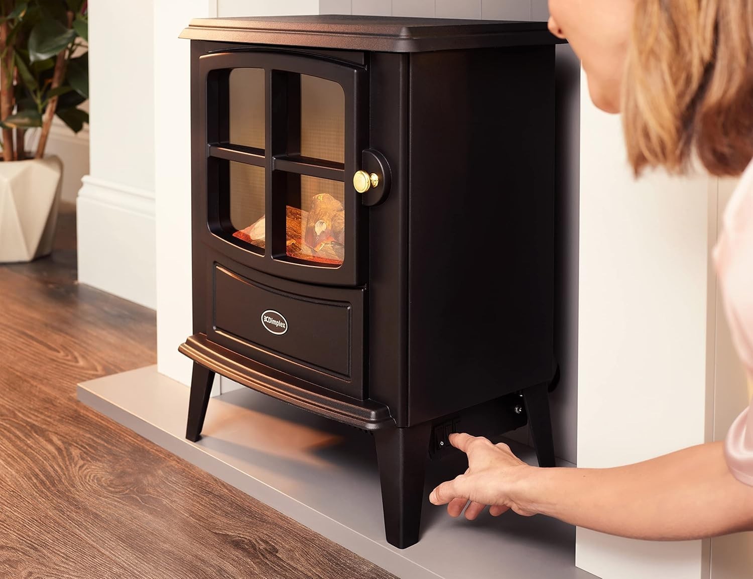 Freestanding 2kW Electric Stove Suite with Flame Effect & Remote Control