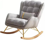 Luxury Recliner Rocking Chair with Lumbar Pillow & Wide Upholstered Seat