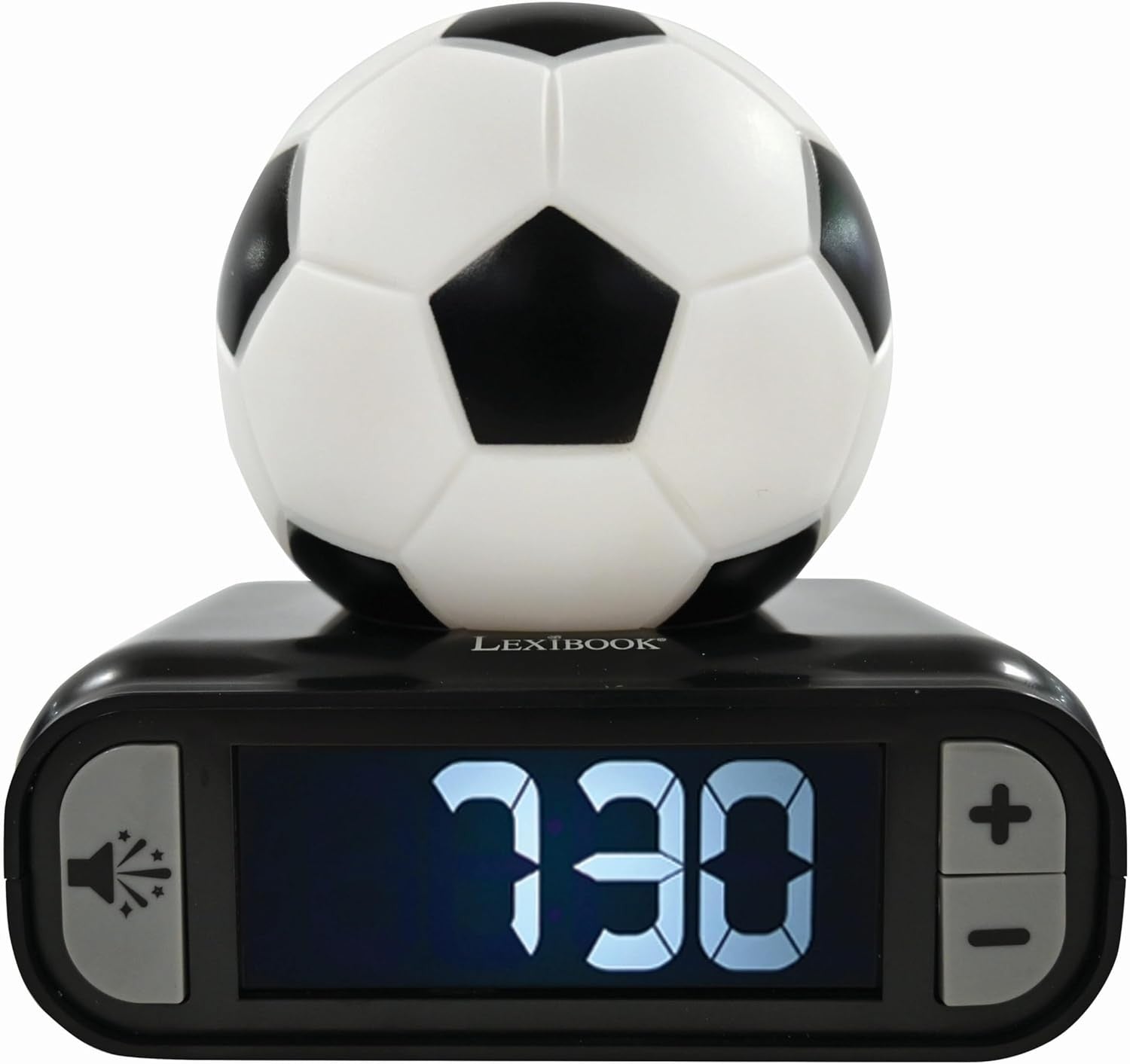 Kids Football Alarm Clock Night LED Display Snooze Sounds Bedroom Gift