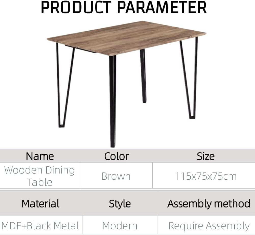 Modern Solid Wood Dining Table Set 4 Velvet Chairs Rectangular Kitchen