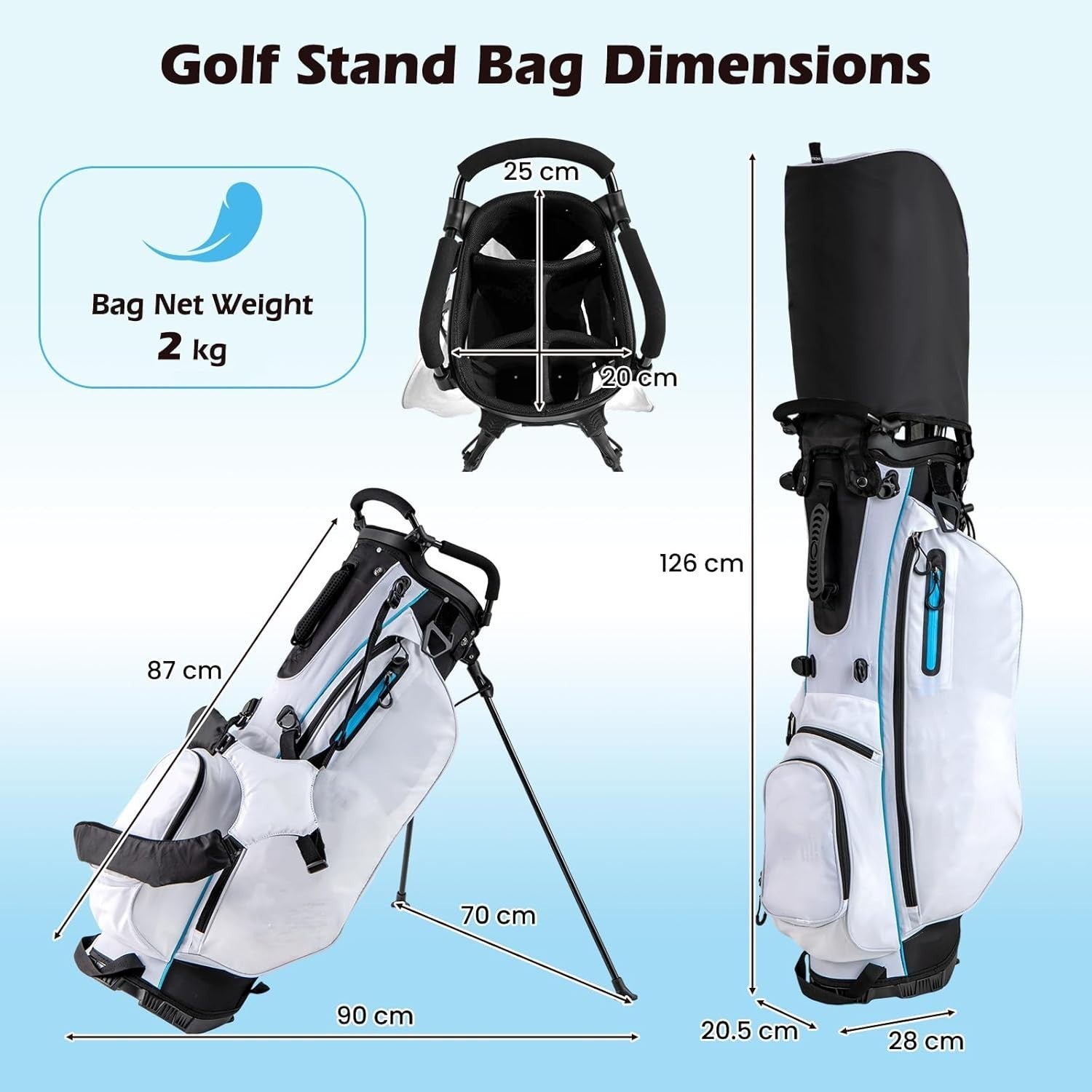 Right Hand Golf Club Set 12pc Woods Irons Wedge Putter Stand Bag